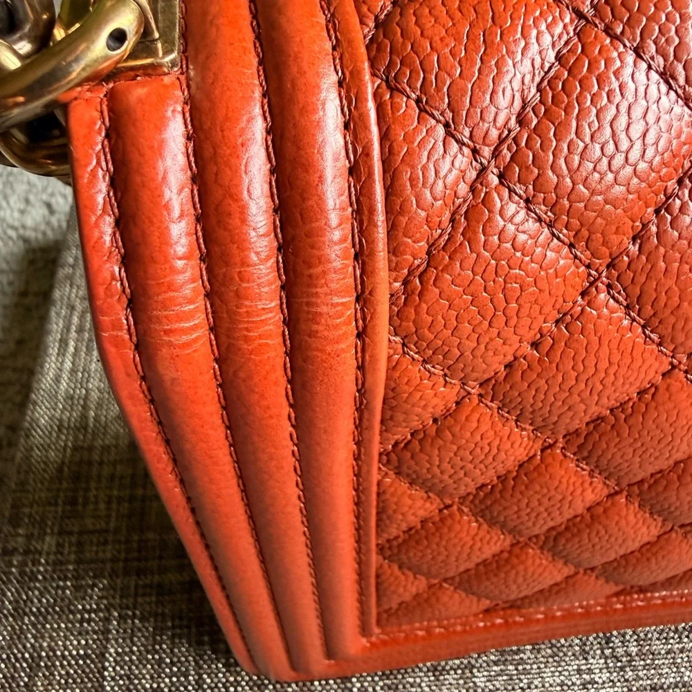 Rare Cognac Medium Chanel Boy Bag - Picture 9 of 14